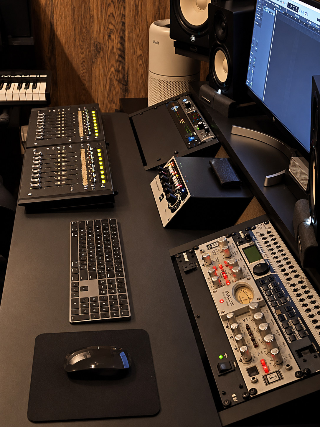 Black Box’s workstation with Avid Artist Series control surfaces and studio equipment